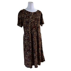 Carole Little Leopard Print Shift Dress NWT Size 10